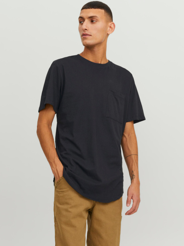 Jack & Jones Černé pánské tričko s kapsou Jack & Jones Noa
