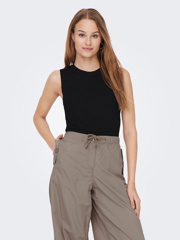 ONLY Černé dámský žebrovaný basic top ONLY Majli