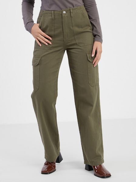ONLY Khaki dámské kalhoty s kapsami ONLY Malfy