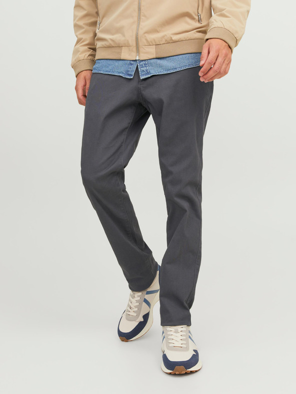 Jack & Jones Šedé pánské chino kalhoty kalhoty Jack & Jones Marco
