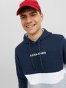 Jack & Jones Šedo-modrá pánská mikina s kapucí Jack & Jones Ereid