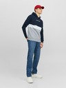 Jack & Jones Šedo-modrá pánská mikina s kapucí Jack & Jones Ereid