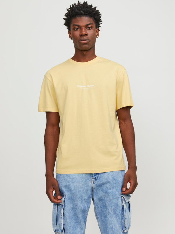 Jack & Jones Žluté pánské tričko Jack & Jones Vesterbro