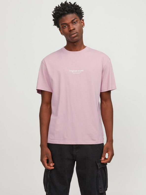 Jack & Jones Světle růžové pánské tričko Jack & Jones Vesterbro