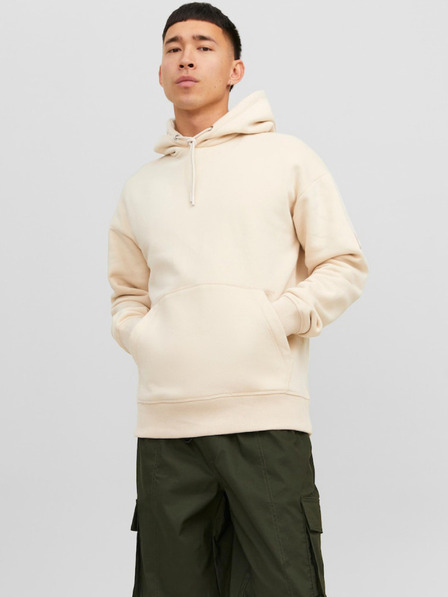 Jack & Jones Béžová pánská mikina s kapucí Jack & Jones Classic