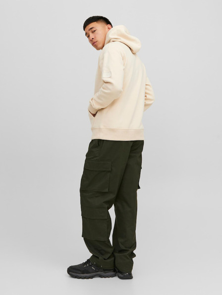 Jack & Jones Béžová pánská mikina s kapucí Jack & Jones Classic