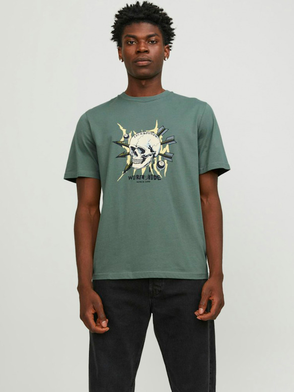Jack & Jones Zelené pánské tričko Jack & Jones