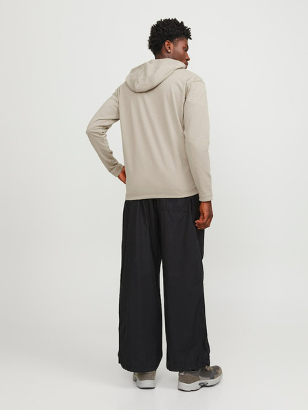 Jack & Jones Béžová pánská mikina na zip s kapucí Jack & Jones Cloud