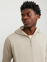 Jack & Jones Béžová pánská mikina na zip s kapucí Jack & Jones Cloud