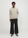 Jack & Jones Béžová pánská mikina na zip s kapucí Jack & Jones Cloud