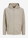 Jack & Jones Béžová pánská mikina na zip s kapucí Jack & Jones Cloud