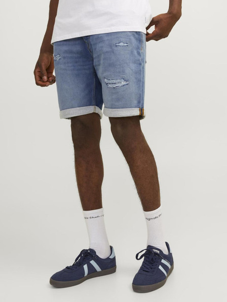 Jack & Jones Modré pánské džínové kraťasy Jack & Jones Rick
