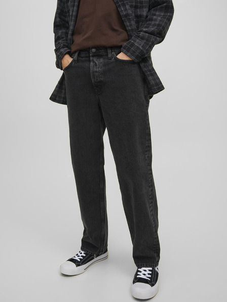 Jack & Jones Černé pánské straight fit džíny Jack & Jones Eddie