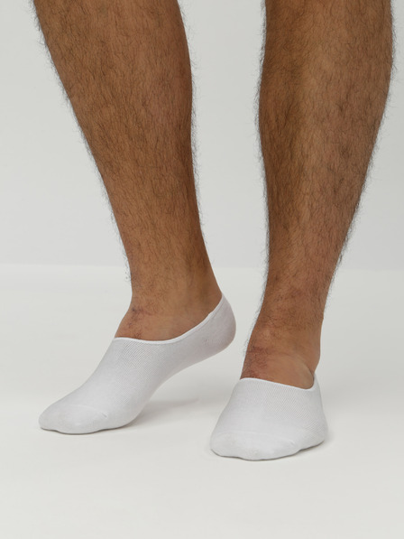 Jack & Jones Sada pěti párů bílých nízkých ponožek Jack & Jones Basic