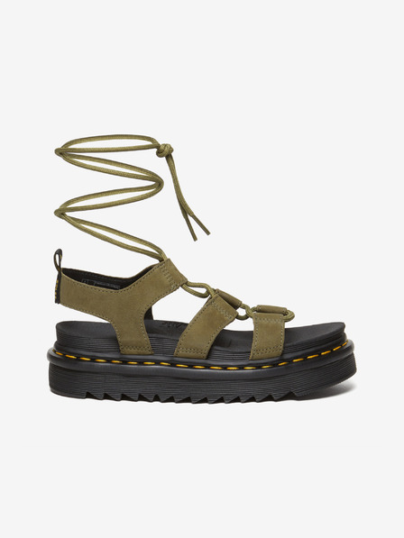 Dr. Martens Khaki dámské kožené šněrovací sandály Dr. Martens Nartilla
