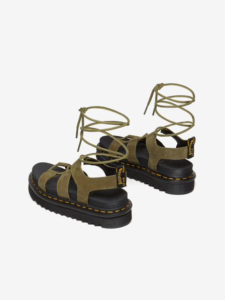 Dr. Martens Khaki dámské kožené šněrovací sandály Dr. Martens Nartilla