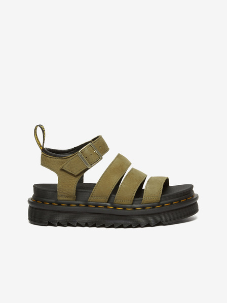 Dr. Martens Khaki dámské kožené sandály Dr. Martens Blaire