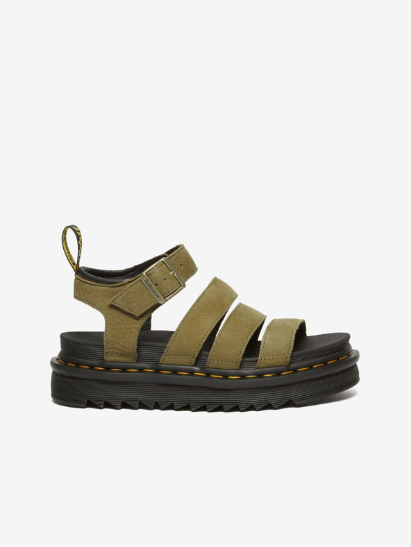Dr. Martens Khaki dámské kožené sandály Dr. Martens Blaire