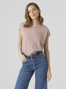 Vero Moda Bílo-růžové dámské pruhované tričko Vero Moda Ava