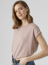 Vero Moda Bílo-růžové dámské pruhované tričko Vero Moda Ava