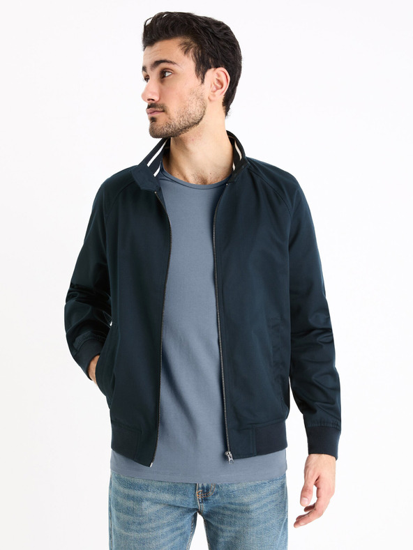 Celio Tmavě modrý pánský bomber Celio Gubavlna