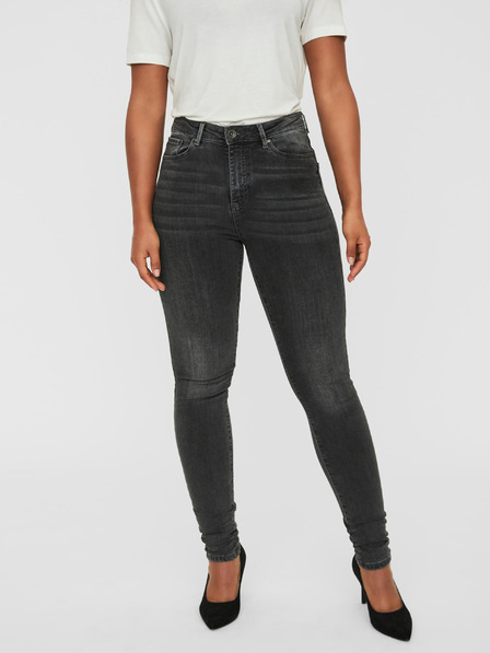 Vero Moda Tmavě šedé dámské skinny fit džíny VERO MODA