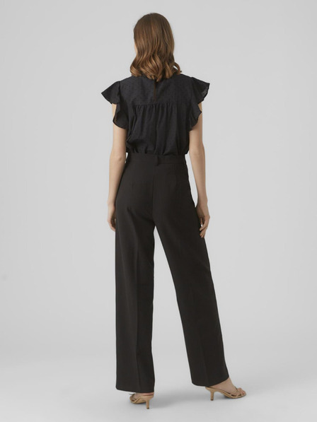 Vero Moda Černá dámská halenka s krajkou Vero Moda Trine
