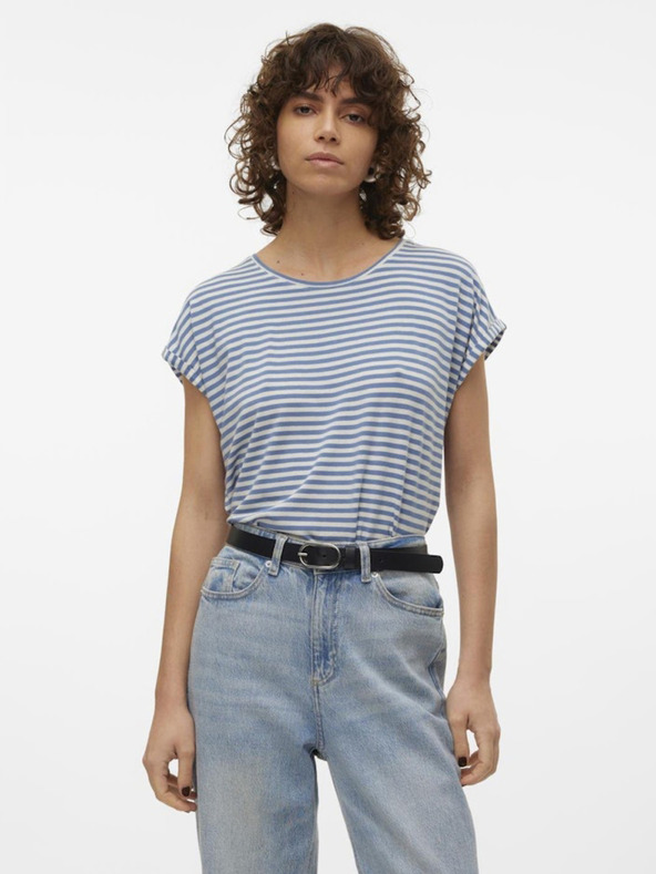 Vero Moda Bílo-modré dámské pruhované tričko Vero Moda Ava