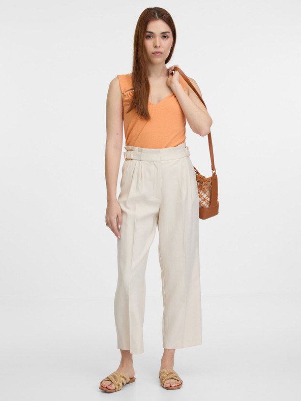 Orsay Béžové dámské široké kalhoty ORSAY