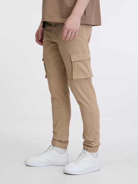 ONLY & SONS Hnědé pánské kalhoty s kapsami ONLY & SONS Cam