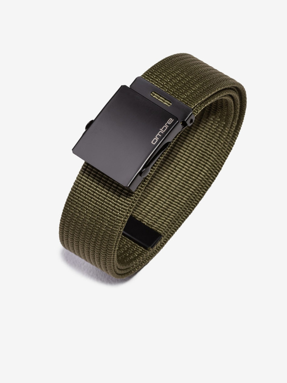 Ombre Clothing Pánský látkový opasek - zelená A030