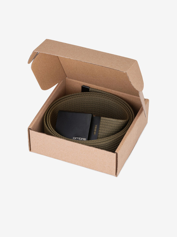 Ombre Clothing Pánský látkový opasek - zelená A030