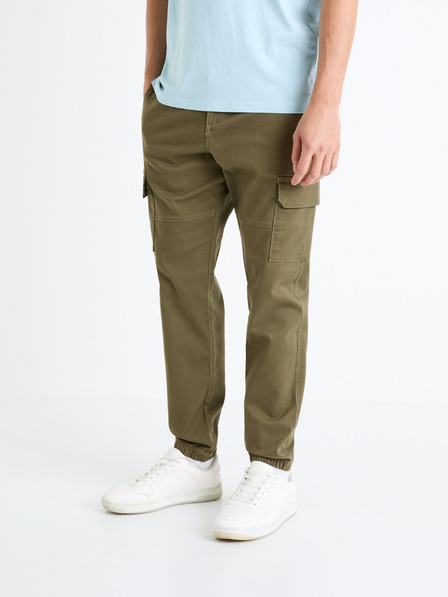 Celio Khaki pánské cargo kalhoty Celio Dolyte