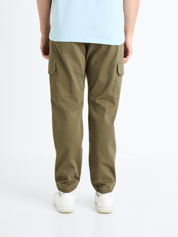 Celio Khaki pánské cargo kalhoty Celio Dolyte