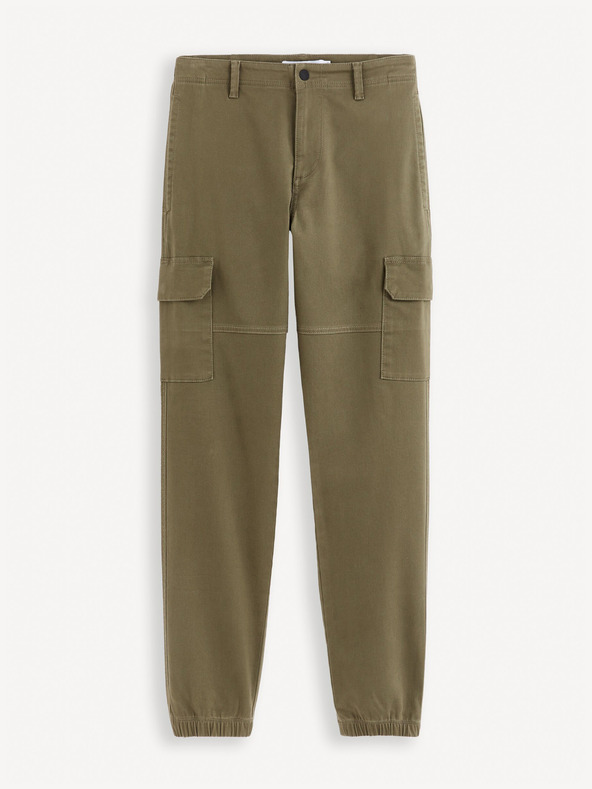 Celio Khaki pánské cargo kalhoty Celio Dolyte