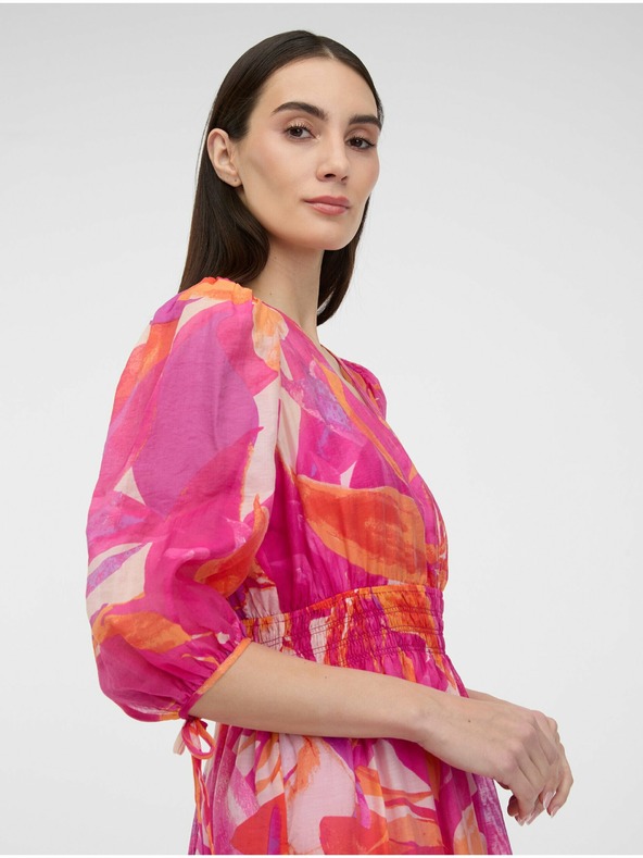 Orsay Tmavě růžové dámské midi šaty ORSAY