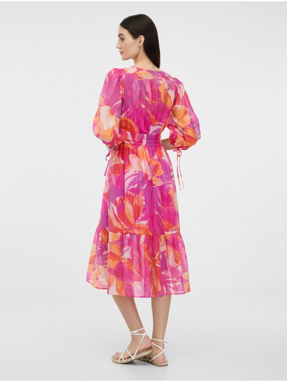 Orsay Tmavě růžové dámské midi šaty ORSAY