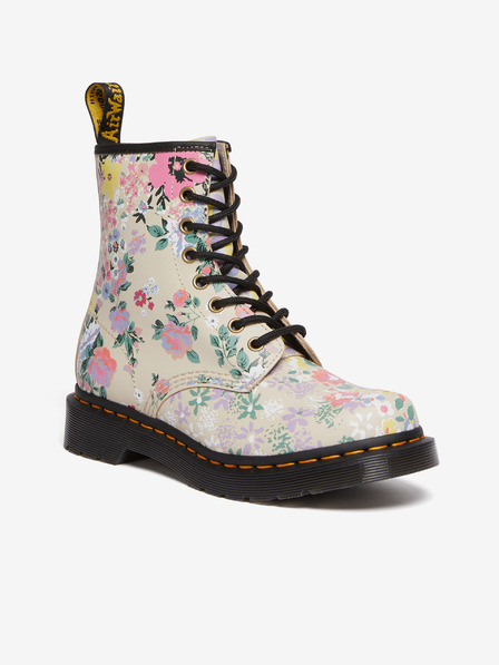 Dr. Martens Béžové dámské květované kotníkové boty Dr. Martens