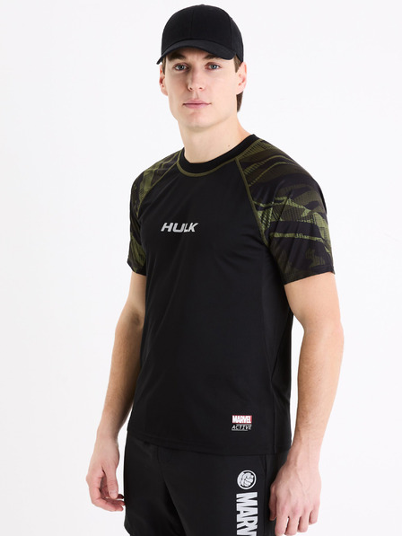Celio Černé pánské sportovní tričko Celio Marvel Hulk