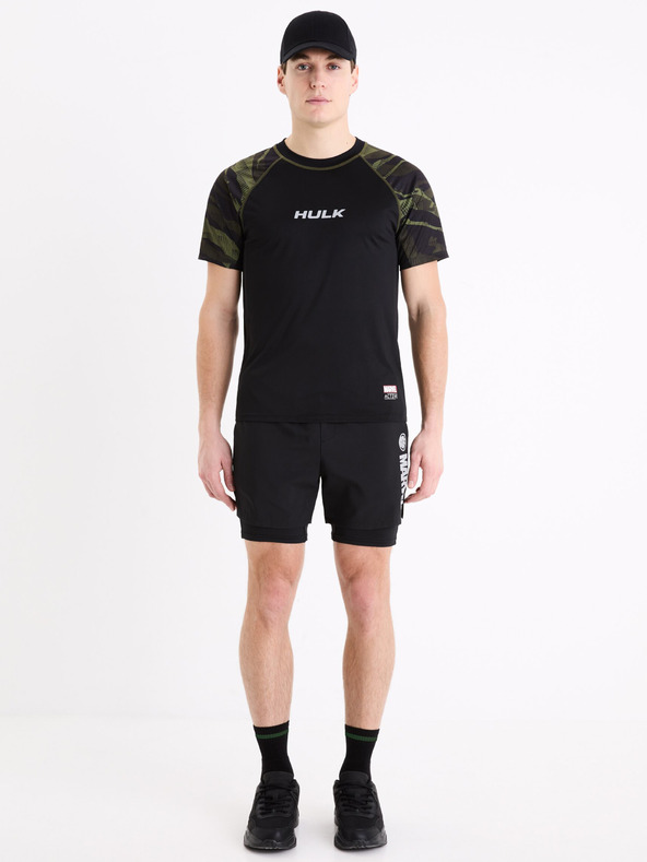 Celio Černé pánské sportovní tričko Celio Marvel Hulk