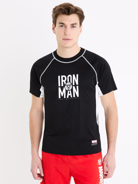 Celio Černé pánské sportovní tričko Celio Marvel Iron Man