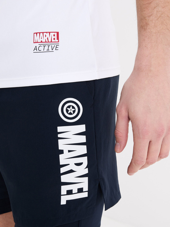 Celio Bílé pánské sportovní tričko Celio Marvel Captain America