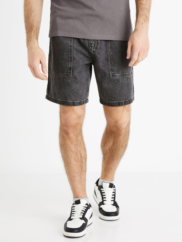 Celio Černé pánské džínové kraťasy Celie Domalobm4