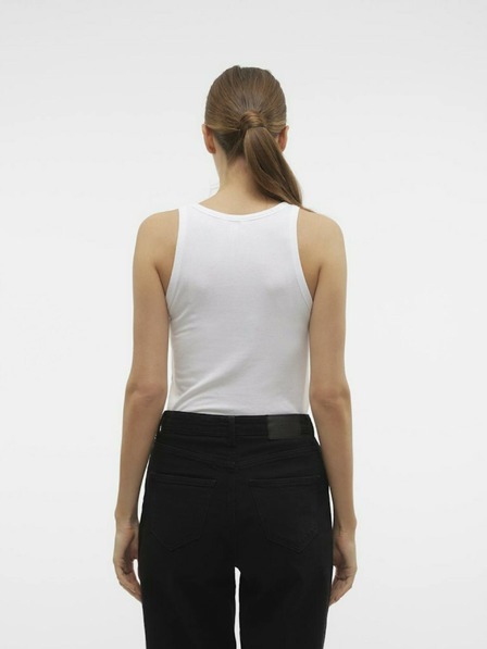 AWARE by VERO MODA Bílé dámské žebrované tílko AWARE by VERO MODA VMIRWINA