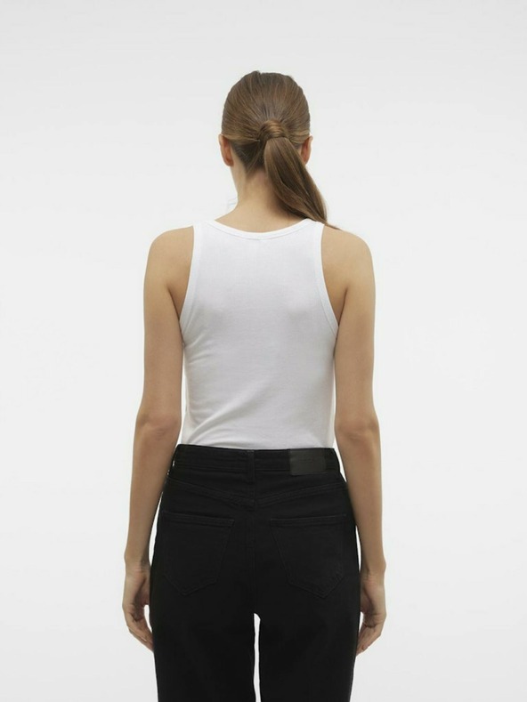 AWARE by VERO MODA Bílé dámské žebrované tílko AWARE by VERO MODA VMIRWINA