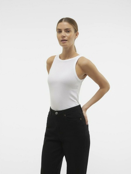AWARE by VERO MODA Bílé dámské žebrované tílko AWARE by VERO MODA VMIRWINA