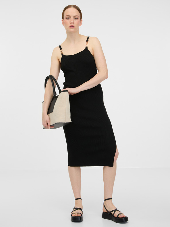 Orsay Černé dámské midi šaty ORSAY