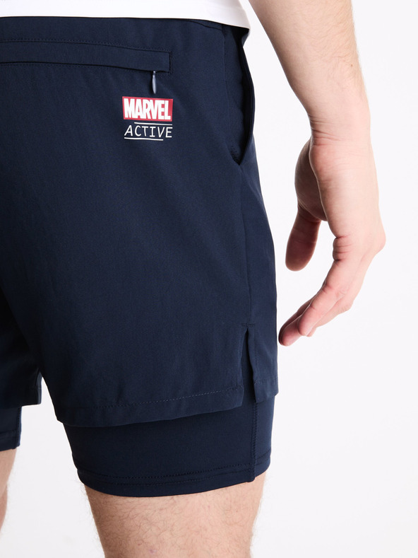 Celio Tmavě modré sportovní kraťasy Celio Marvel Captain America