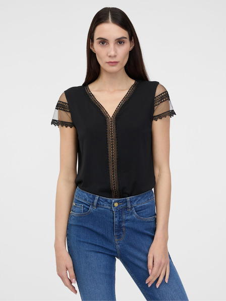 Orsay Černé dámské tričko s krátkým rukávem ORSAY