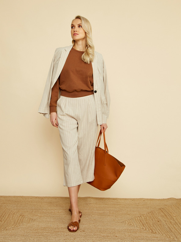 ZOOT.lab Béžové pruhované culottes ZOOT.lab Anika